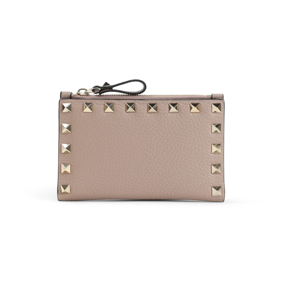 Valentino Garavani Women's Beige Grained Leather Wallet Nude & Neutrals