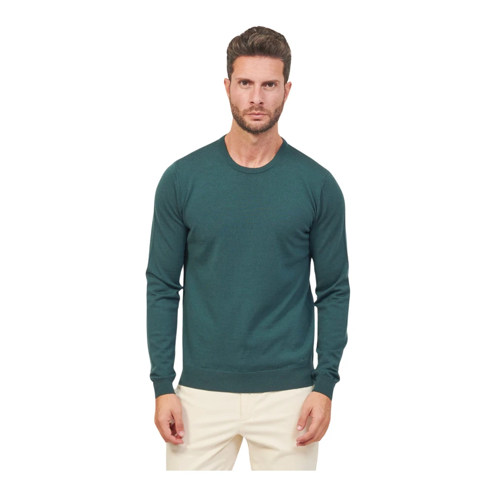 Hugo Boss Heren trui met geborduurd logo Green Heren