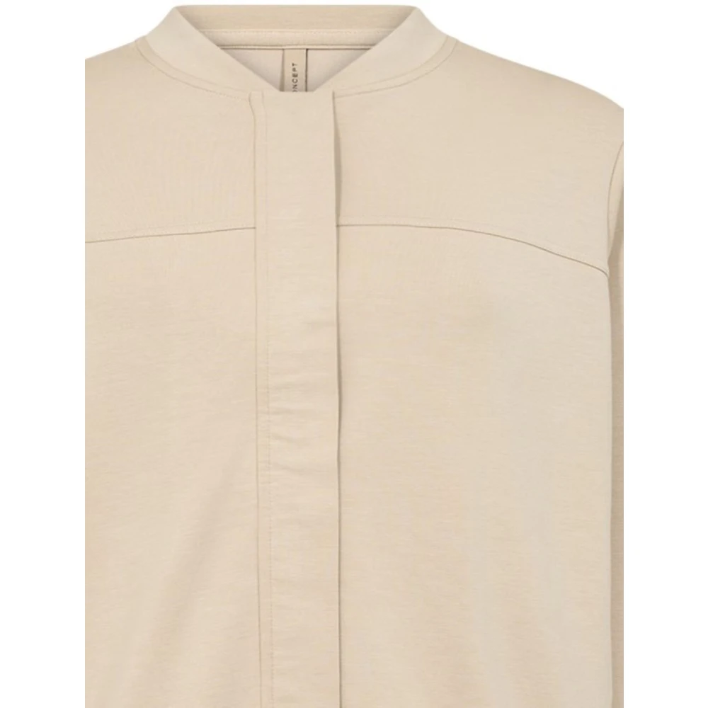 Soyaconcept Zachte Sweat Vest met Mandarin Kraag Beige Dames