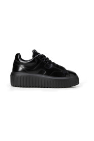Czarne Sneakersy z Pinaforemetalową Szerokością