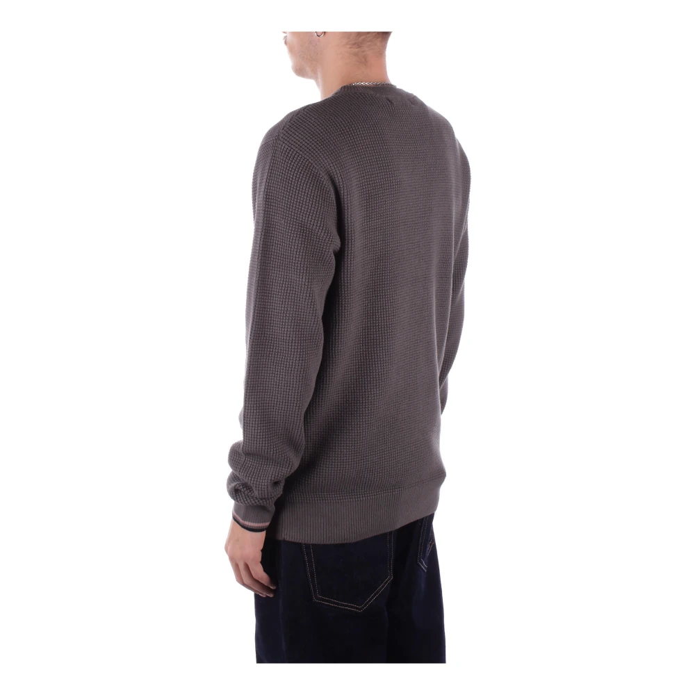 Fred Perry Groene Logo Trui Stijlvol Detail Brown Heren