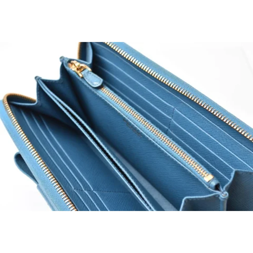 Prada Vintage Pre-owned Leather wallets Blue Dames