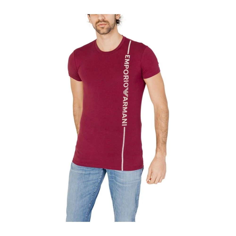 Emporio Armani Herfst Winter Katoenmix T-shirt Red Heren