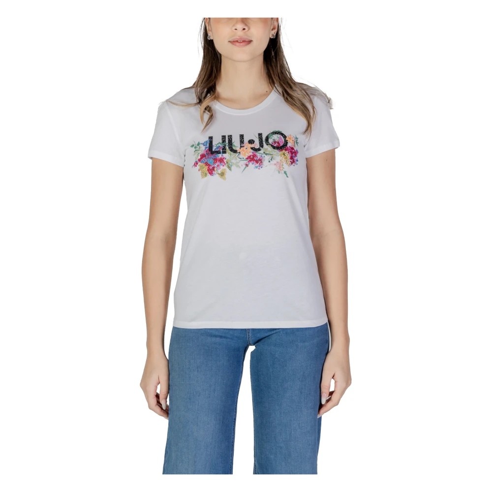 Liu Jo Korte mouw katoenen T-shirt lente zomer White Dames