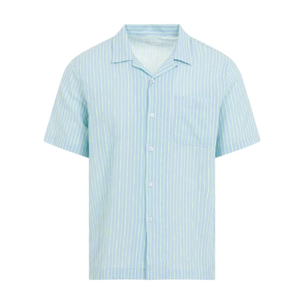 Universal Works Katoenen Shirt in Sky Green Multicolor Heren