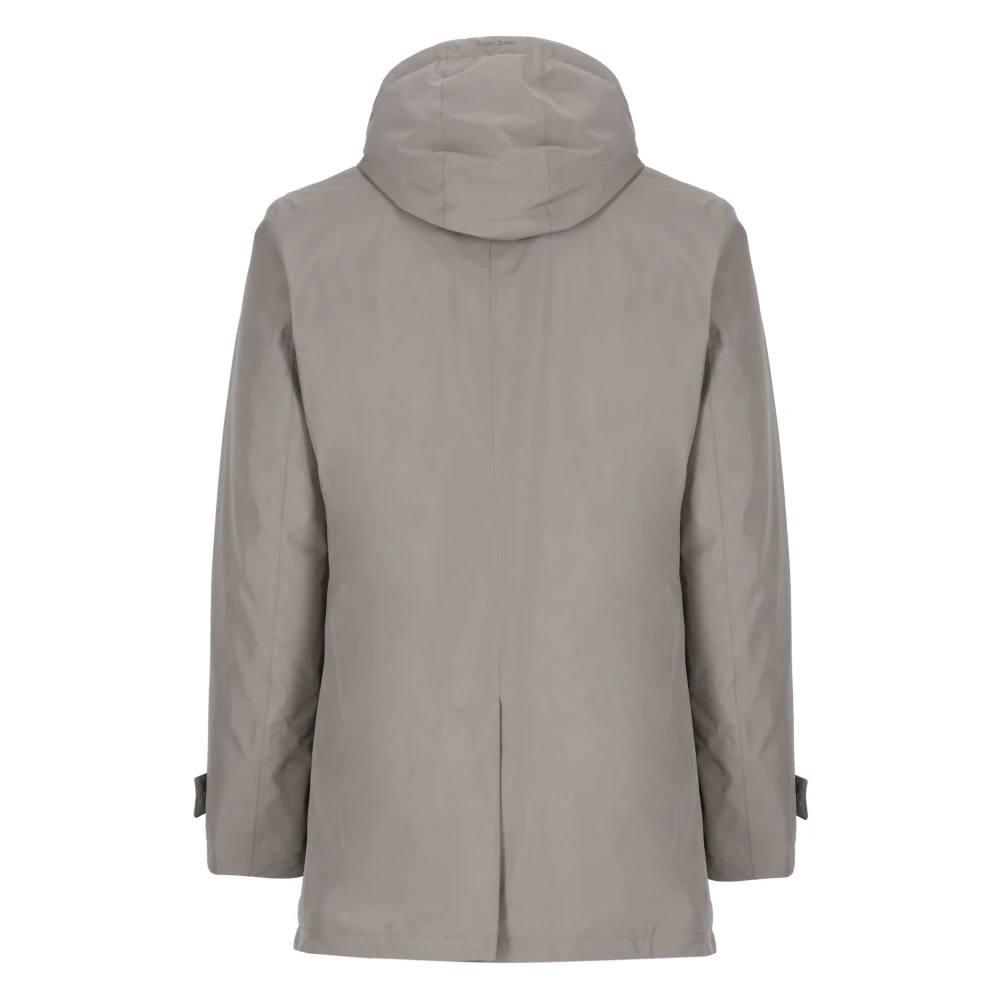 Herno Gewatteerde parka met afneembare capuchon Gray Heren