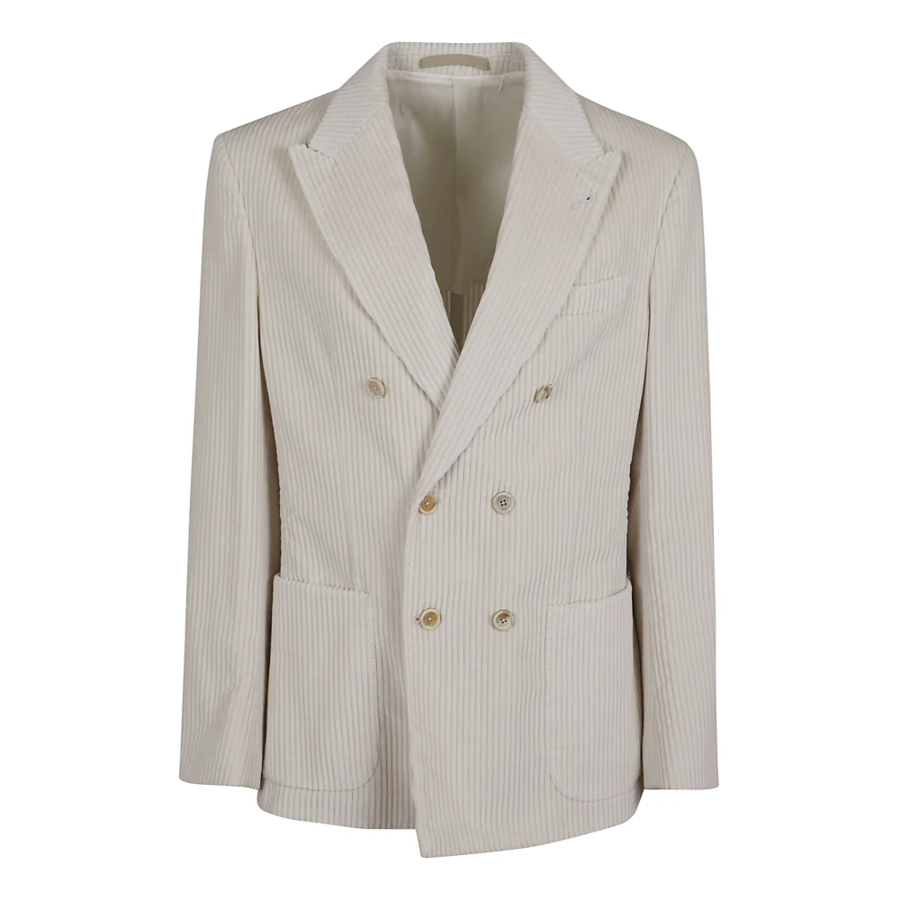 Eleventy Sand Double Breasted Blazer Beige Heren