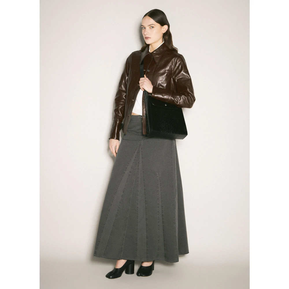 Our Legacy Herringbone Maxi Rok Gray Dames