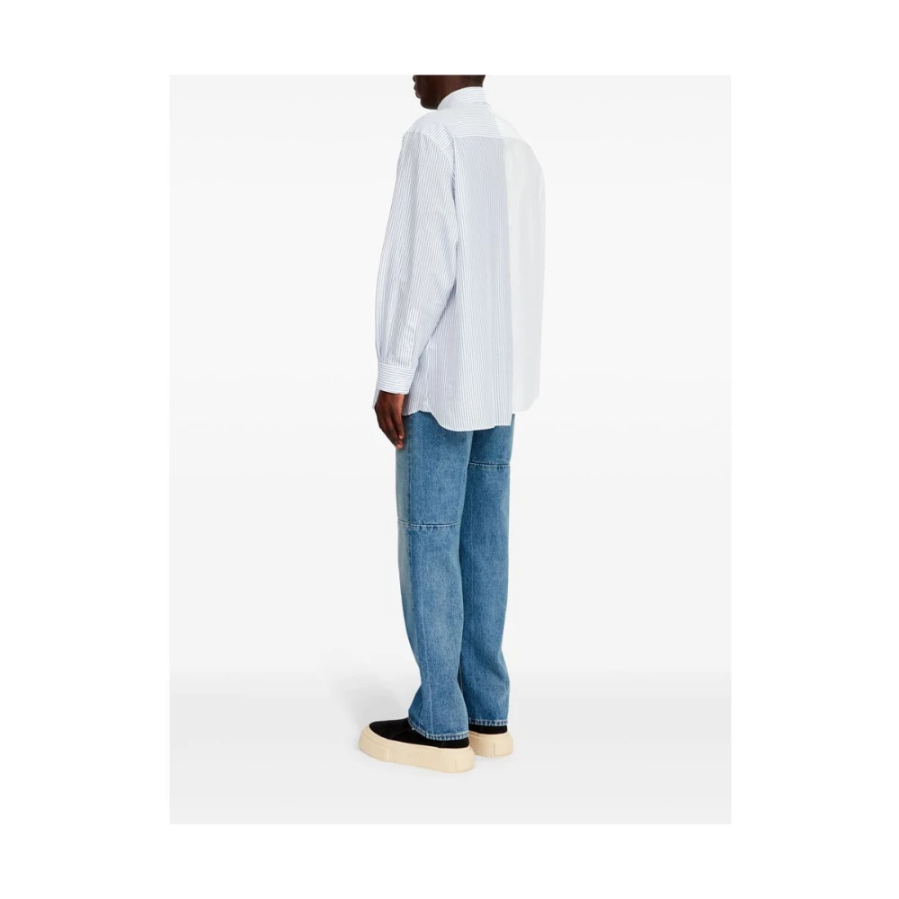 MM6 Maison Margiela Blauw Wit Gestreept Overhemd van Katoen Multicolor Heren