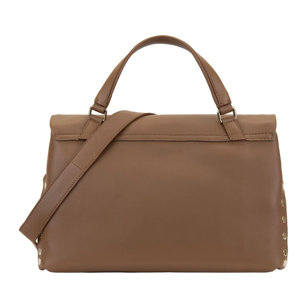 Zanellato Leren schoudertas voor dames Girello Brown Dames