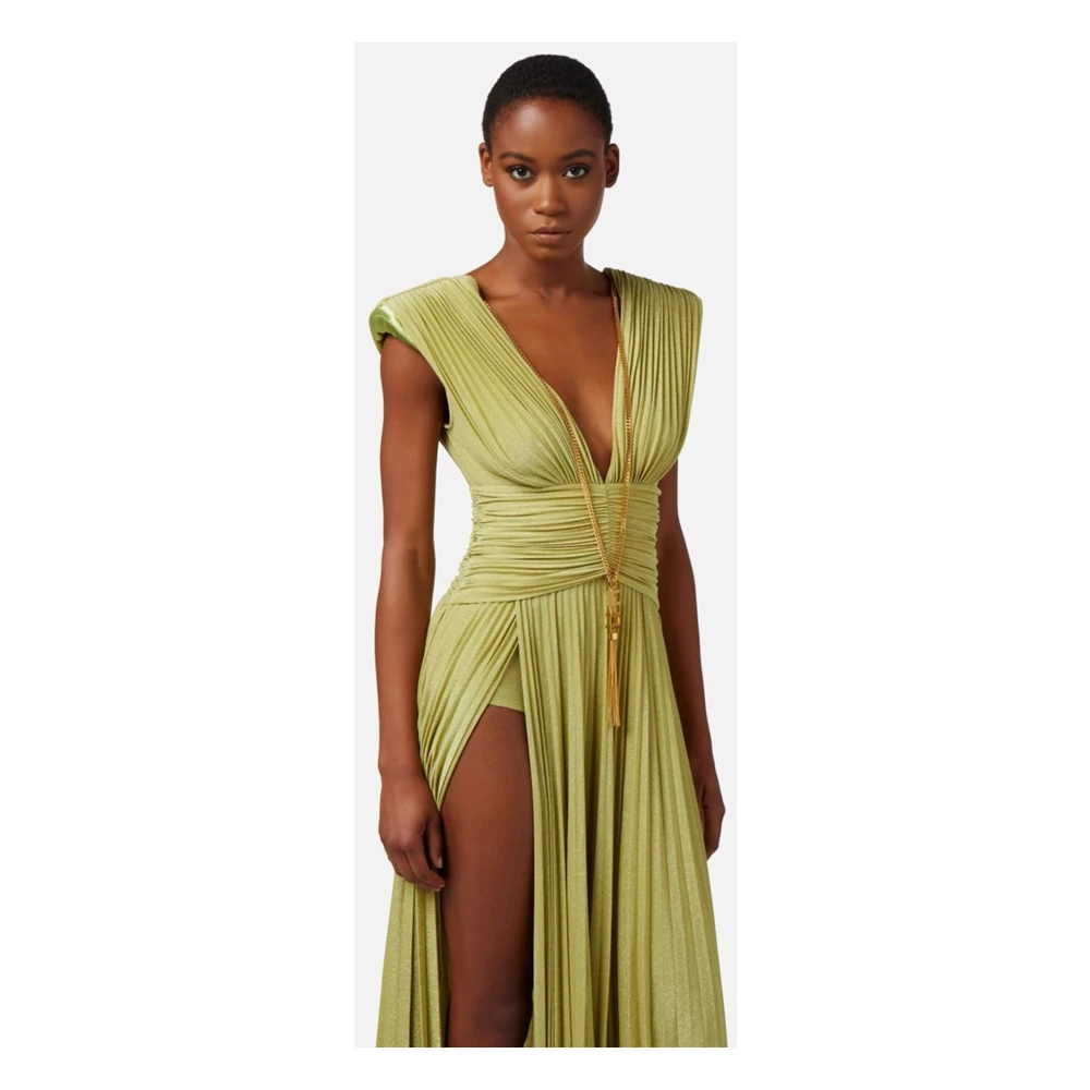 Elisabetta Franchi Avondjurk met Ketting Green Dames