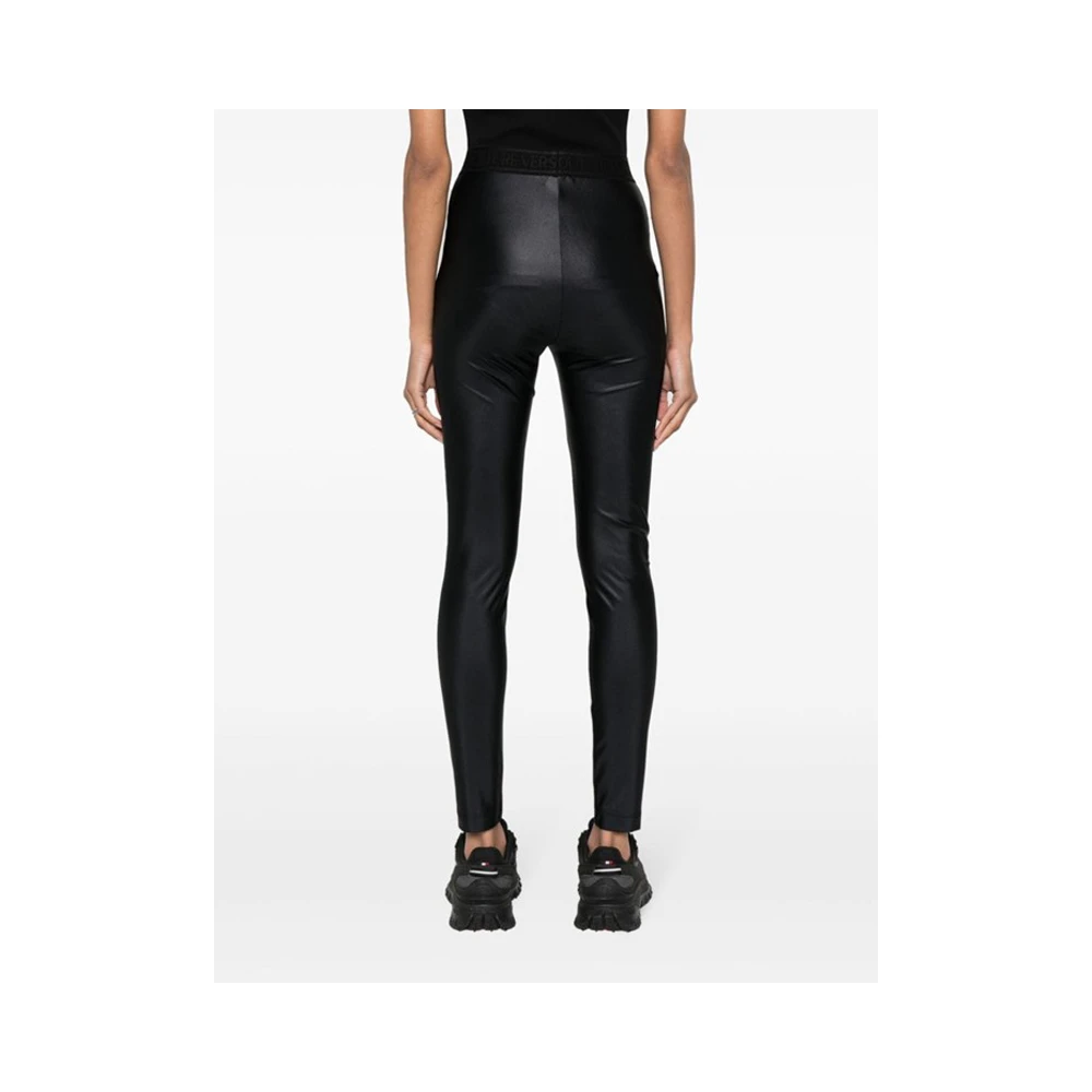 Versace Jeans Couture Glanzende high-waisted leggings Black Dames