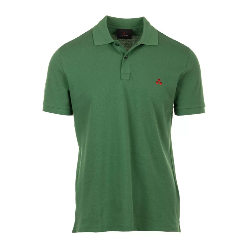 Peuterey Heren Polo Shirt met honingraat patroon Green Heren