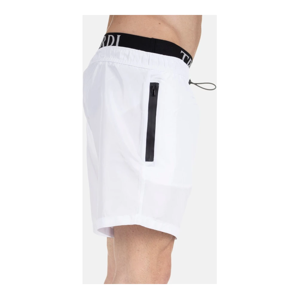 Trussardi Sportieve Heren Zwemkleding met Rits White Heren