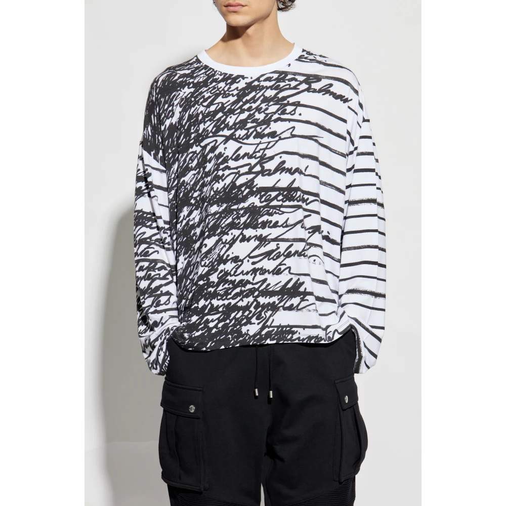 Balmain Oversized T-shirt White Heren