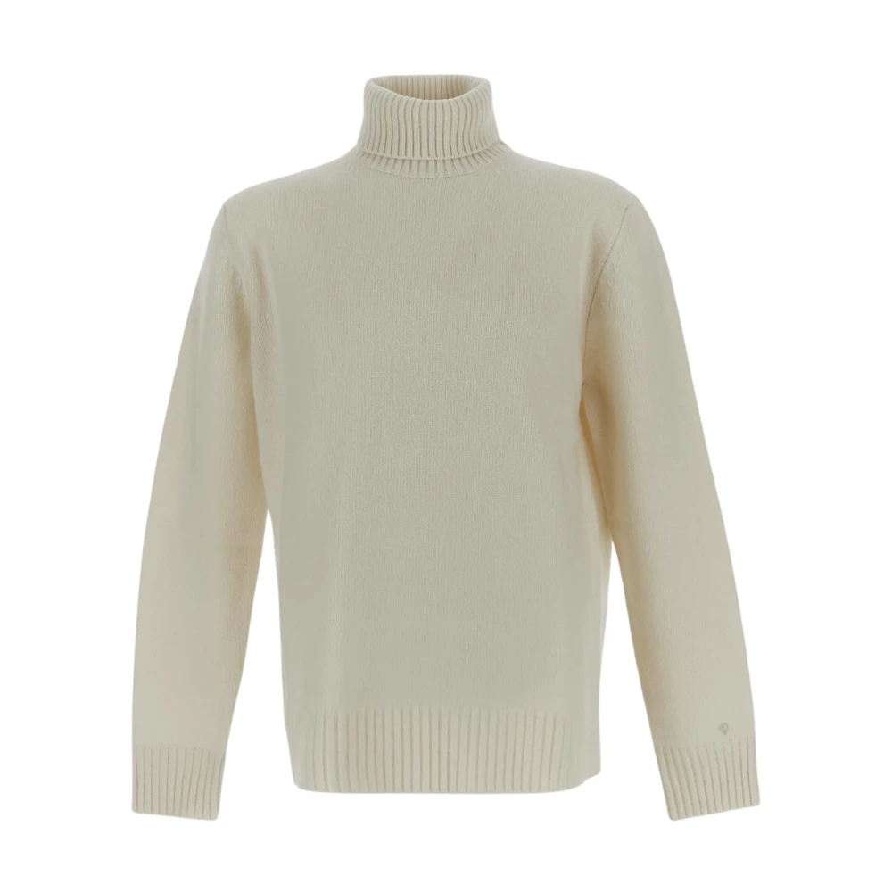 Seven Gauge Wollen Turtleneck Sweater White Heren