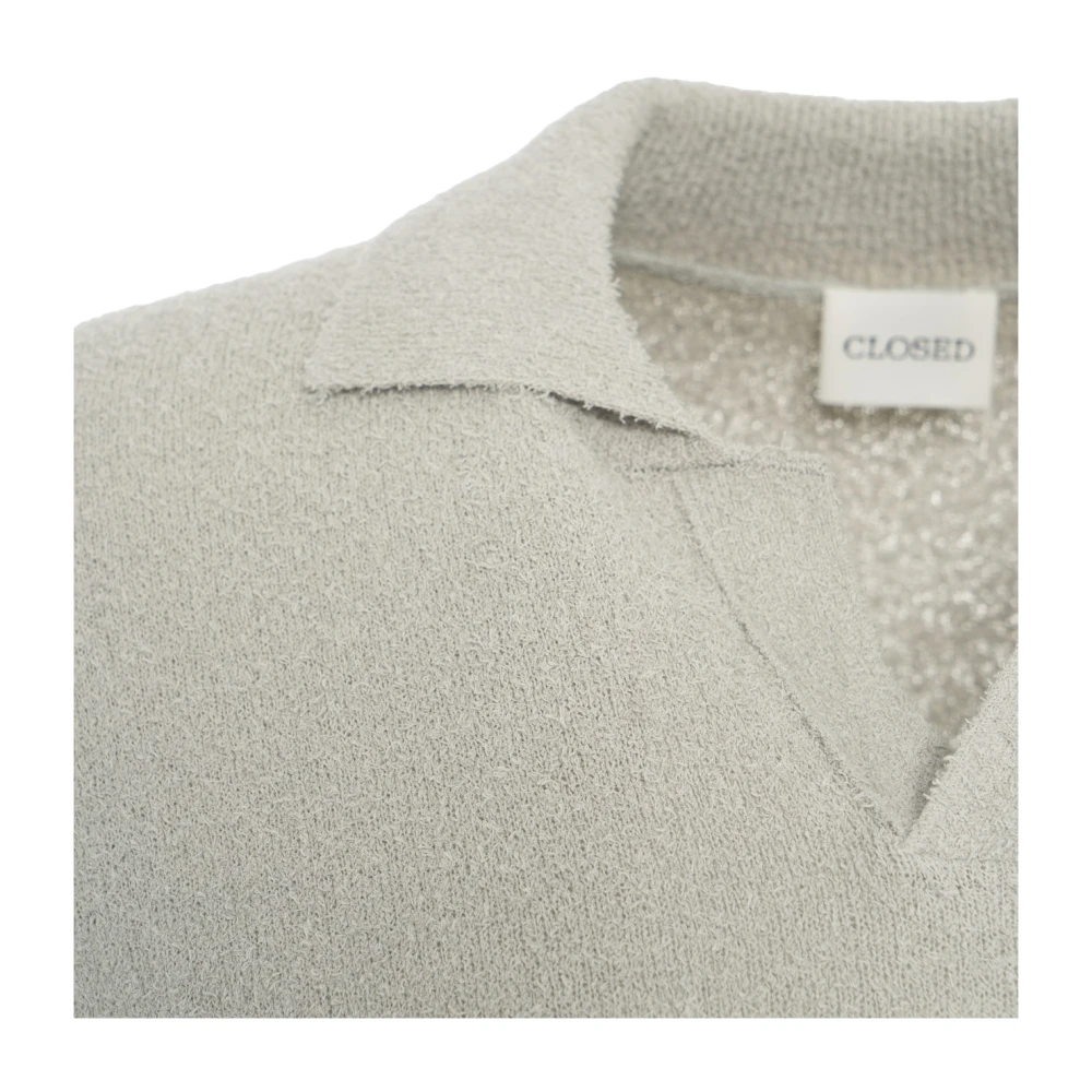 closed Grijze Bouclé Gebreide Poloshirt Gray Heren