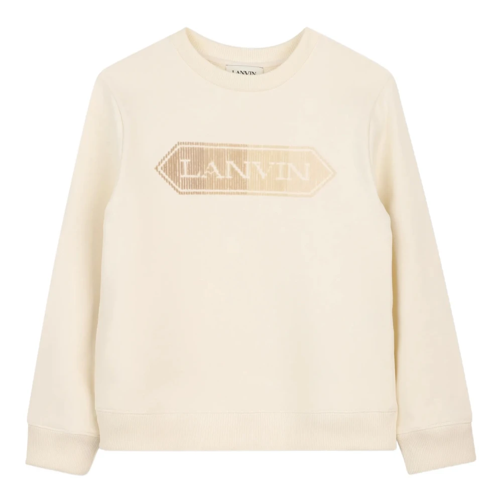 Lanvin Boys White Logo Crewneck Sweatshirt - Kids Sweatshirts - 12 Y - Kids