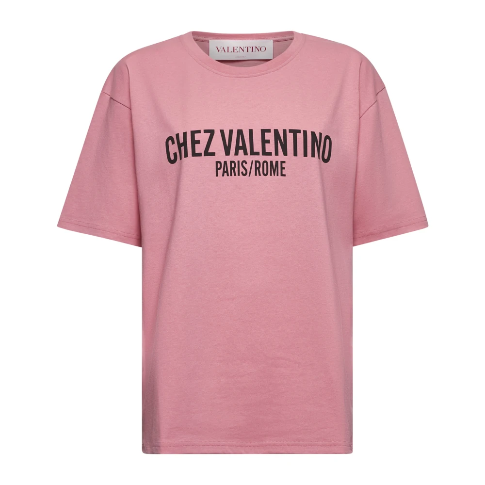 Valentino Women's Pink Cotton T-Shirts And Polos - T-Shirts - Xs - Tops