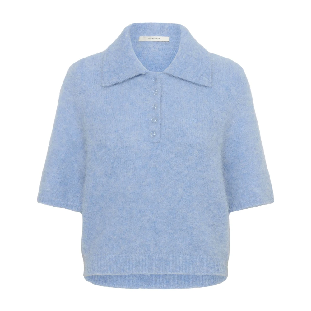 Gestuz Women's Blue Polo Shirts, Xs, Orchid Polo Pullover Jumper