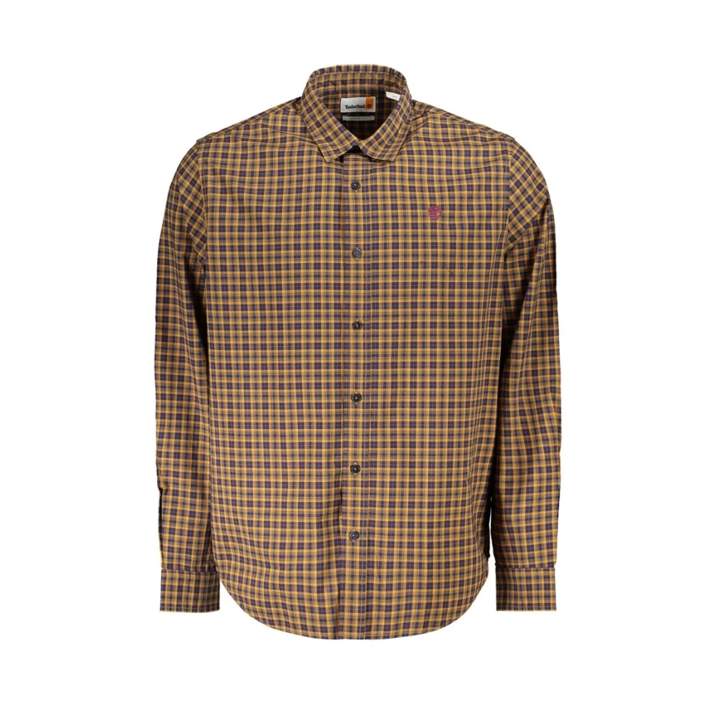 Timberland Men's Yellow Plaid Long Sleeve Shirt