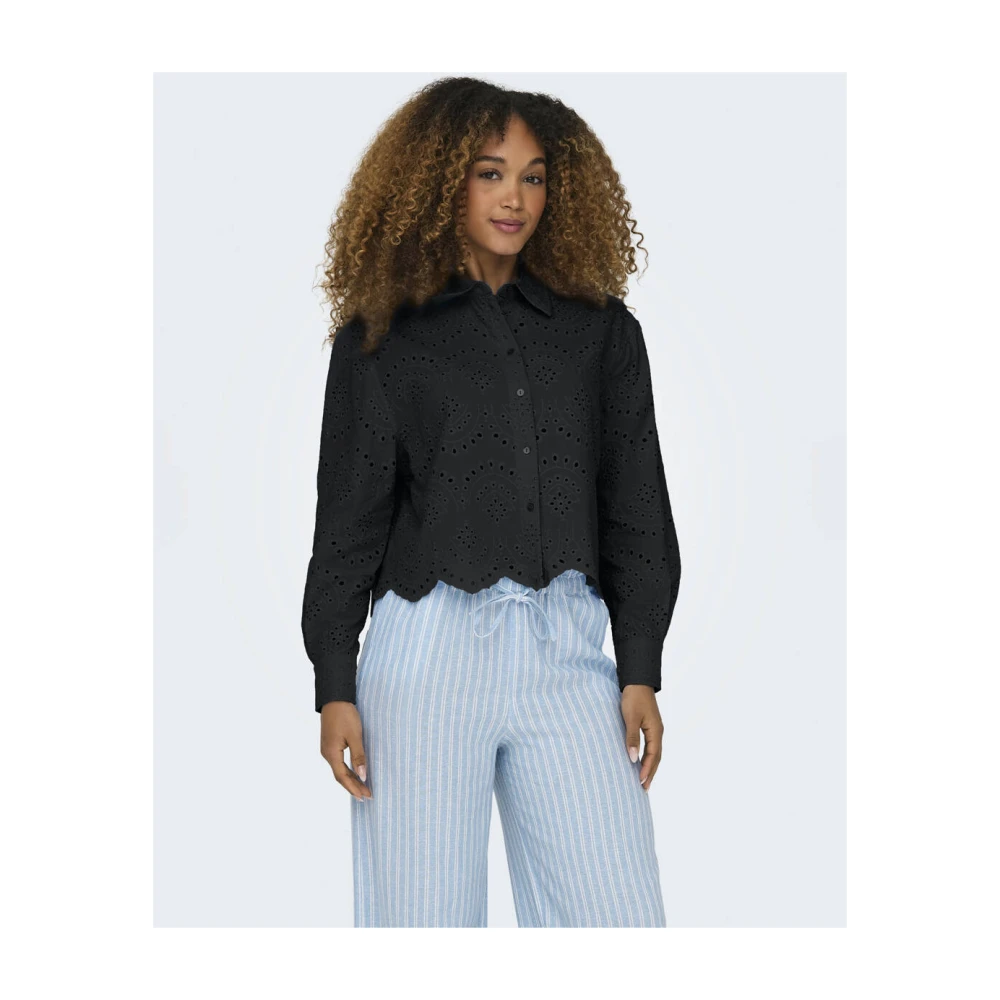 Only Lange Mouw Blouse Geweven Black Dames