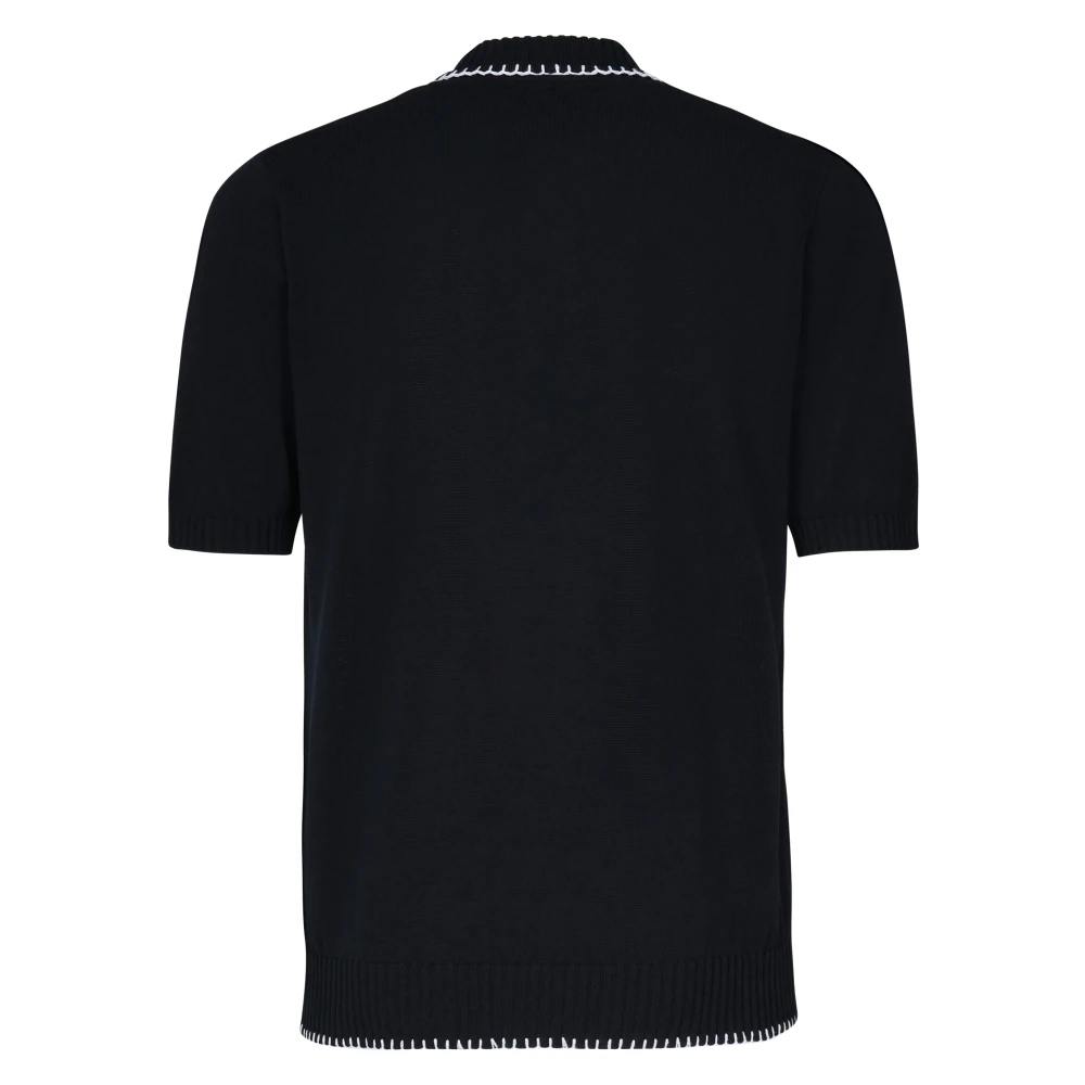 Eleventy Blauwe Wol T-shirts en Polo's Blue Heren