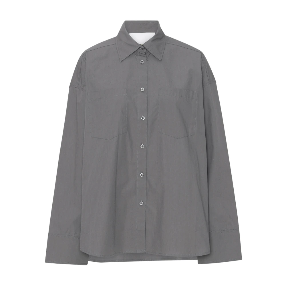 Remain Birger Christensen Oversized Cotton Shirt Gray Dames