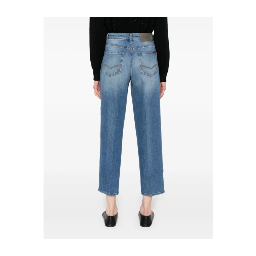 PESERICO Stijlvolle Panta Broek Blue Dames