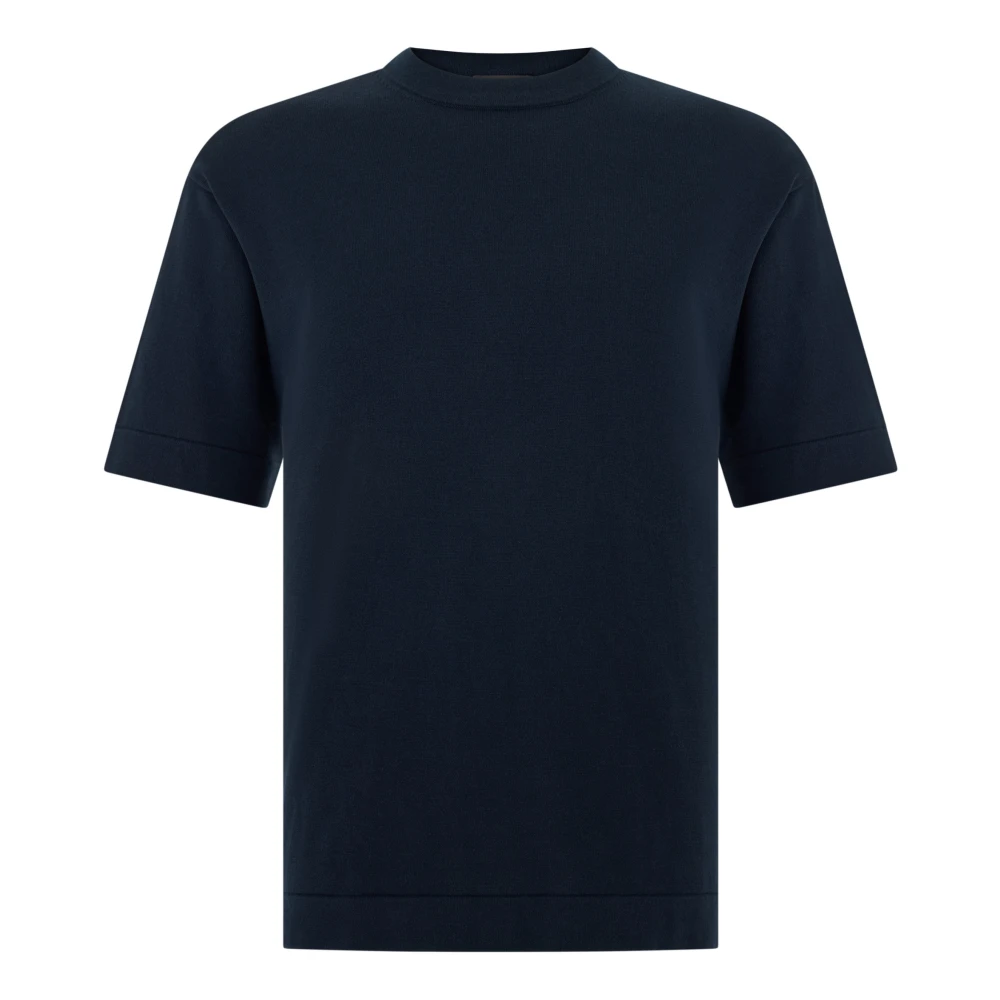 Boggi Milano Herren Blue,Beige Pima Baumwoll-Strick-T-Shirt