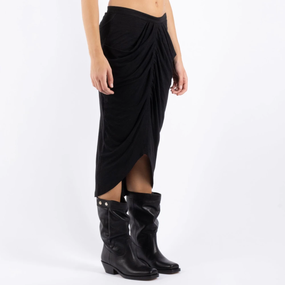 Isabel Marant Étoile Elegante Midi Rok in Zwart Black Dames