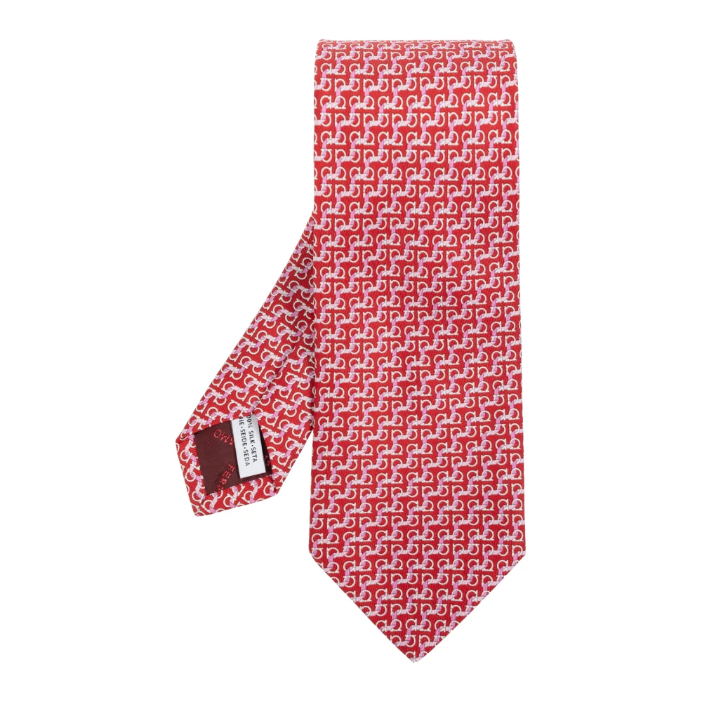 Salvatore Ferragamo Zijden stropdas Red Heren
