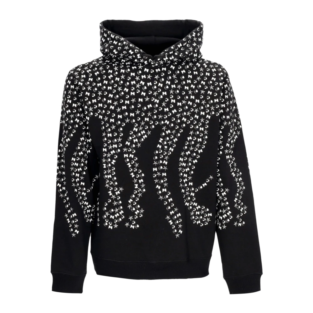 Octopus Zwarte Studs Hoodie met Kangoeroezak Black Heren