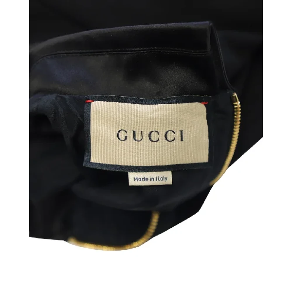 Gucci Vintage Gucci Jersey Mini Jurk met G Gesp Riem Black Dames