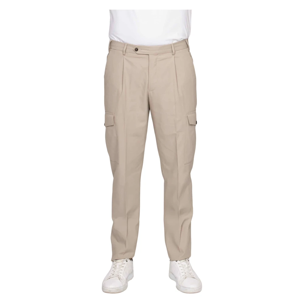Pt Torino Men's Beige Pantalone Union - Slim-Fit Trousers - M - Trousers