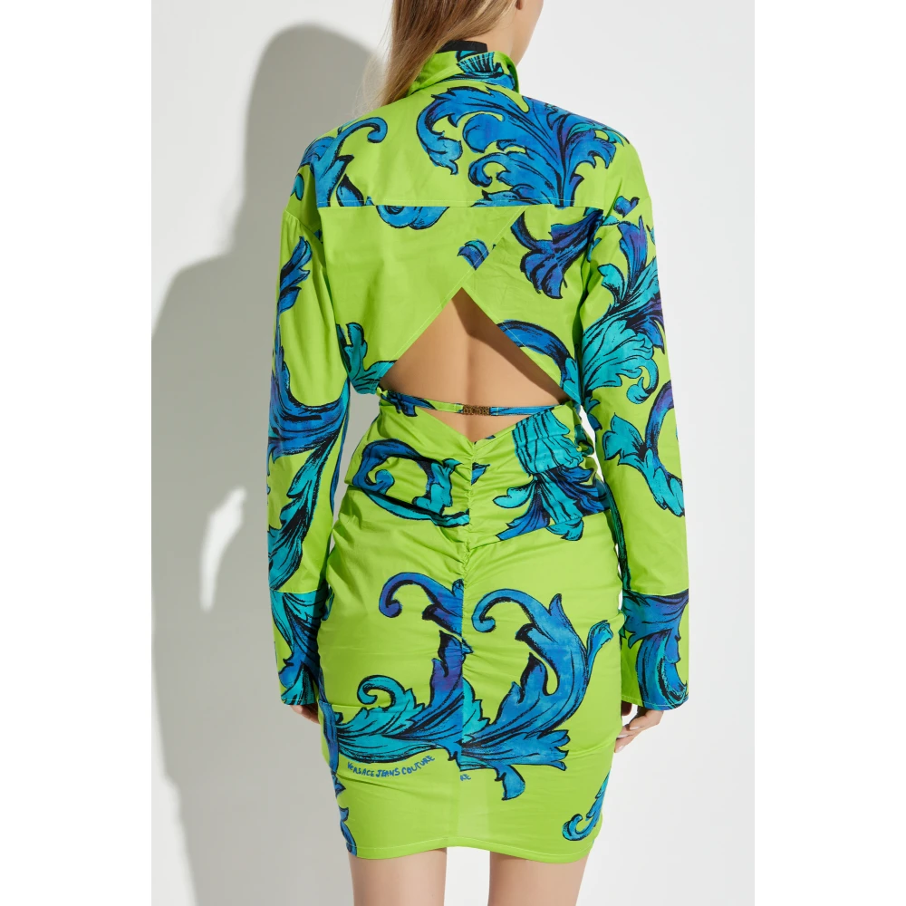Versace Jeans Couture Jurk met logo Green Dames