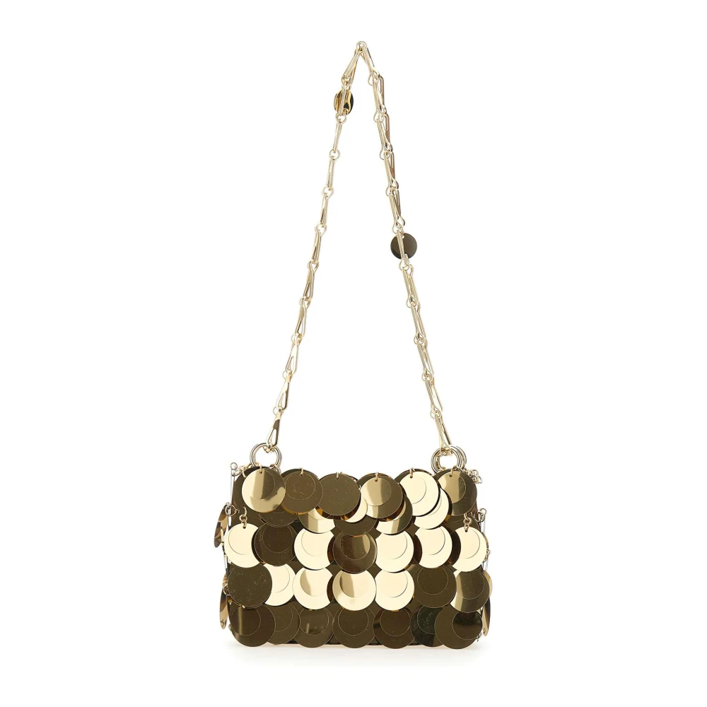 Rabanne Women's Yellow Sparkle Discs Nano Shoulder Bag - Shoulder Bags - One Size - Bags