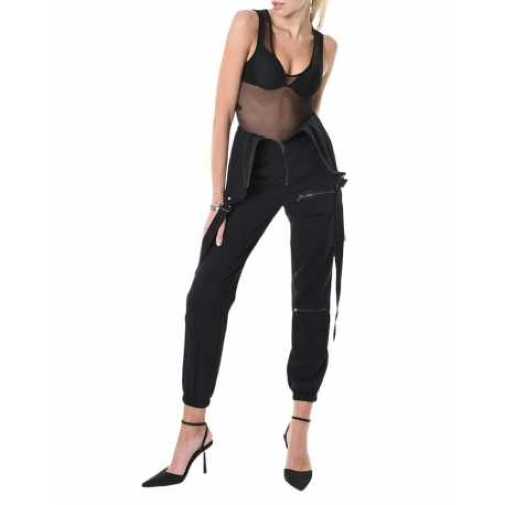 La Haine Inside Us Zwarte Cargo Salopette Stretch Tech Lw928 Black Dames
