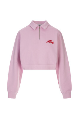 sweat-shirt-court-rose-brode-lapin