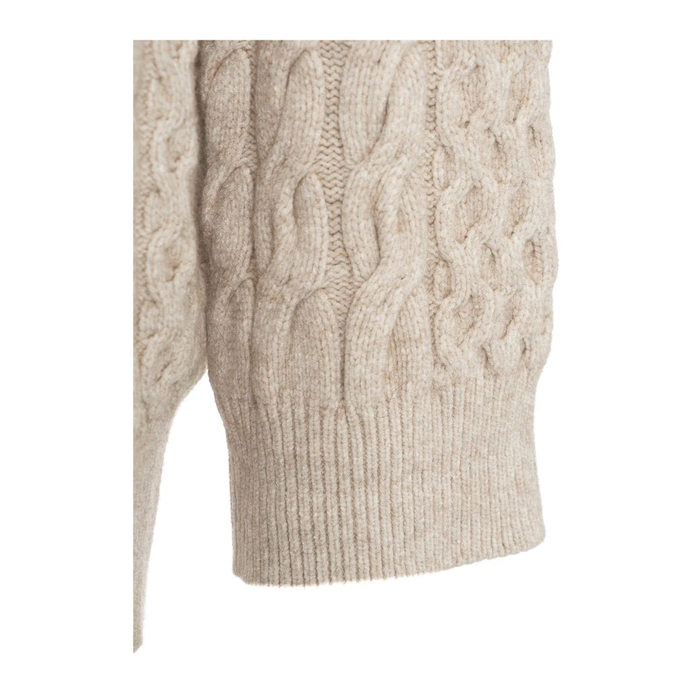 Kaos Bruine Kabeltrui Aw24 Brown Dames