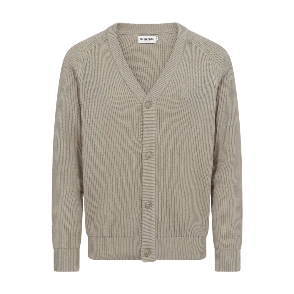 Resteröds Gebreide knoopsluiting vest Beige Heren