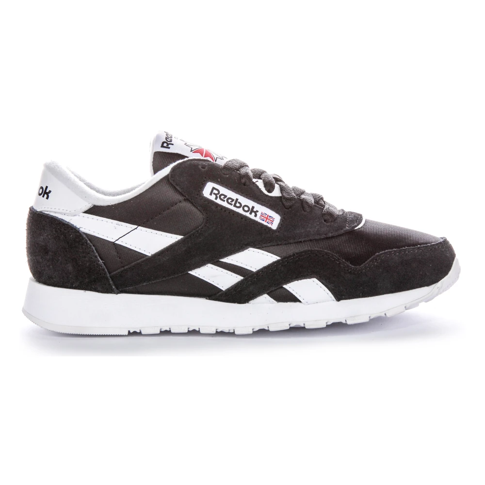 Reebok Trainers, Male, 4 1/2 Uk, Classic Nylon White Men Shoes Black