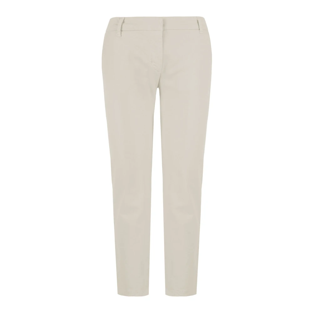 Bomboogie Women's Beige Trousers, Female,, Lightweight Stretch Cotton Twill Chino Trousers Extra Small