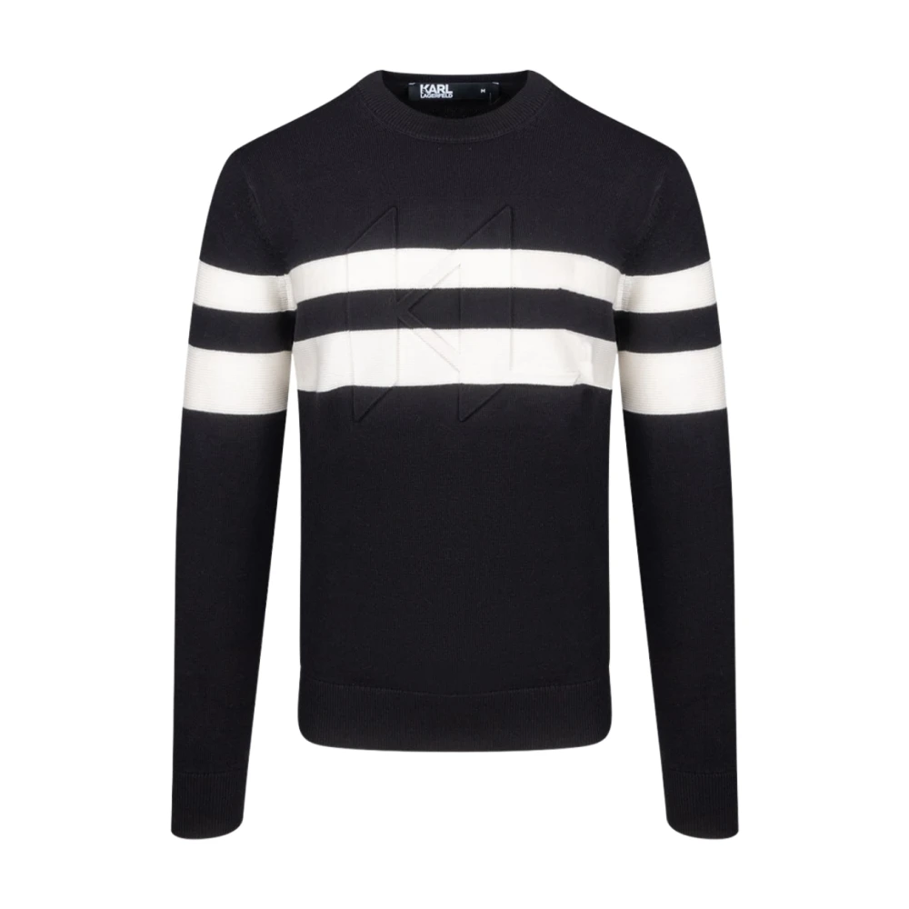 Karl Lagerfeld Punt gebreide crewneck 655040-544305 Black Heren