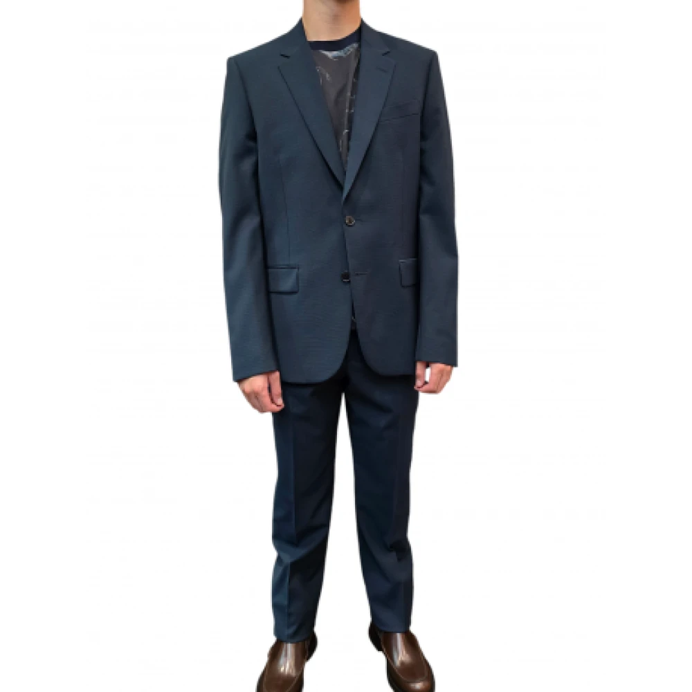 Paul Smith Groen en zwart micro gingham pak Blue Heren