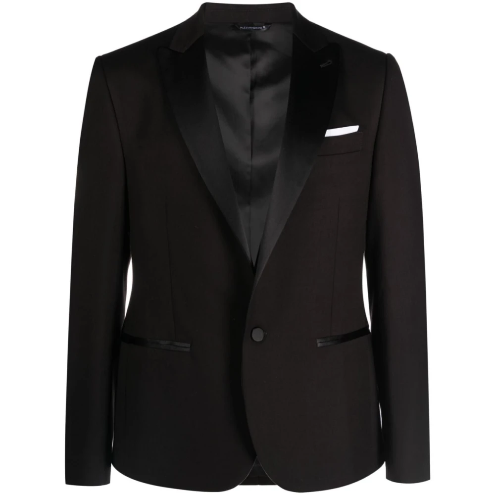 Daniele Alessandrini Zwarte Blazer Buitenkleding Aw24 Black Heren