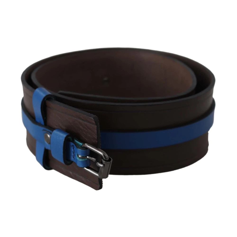 Costume National Women's Blue Trim Leather Fashion Belt