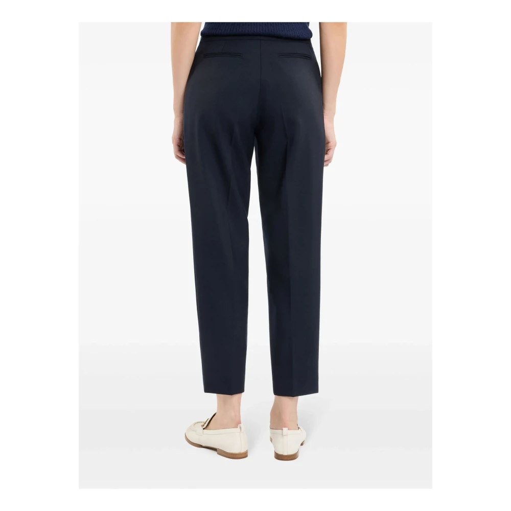 Fay Blauwe Wollen Broek Haaksluiting Blue Dames