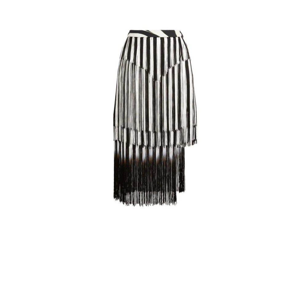 Roberto Cavalli Zebra Avantgarde Franje Rok Multicolor Dames