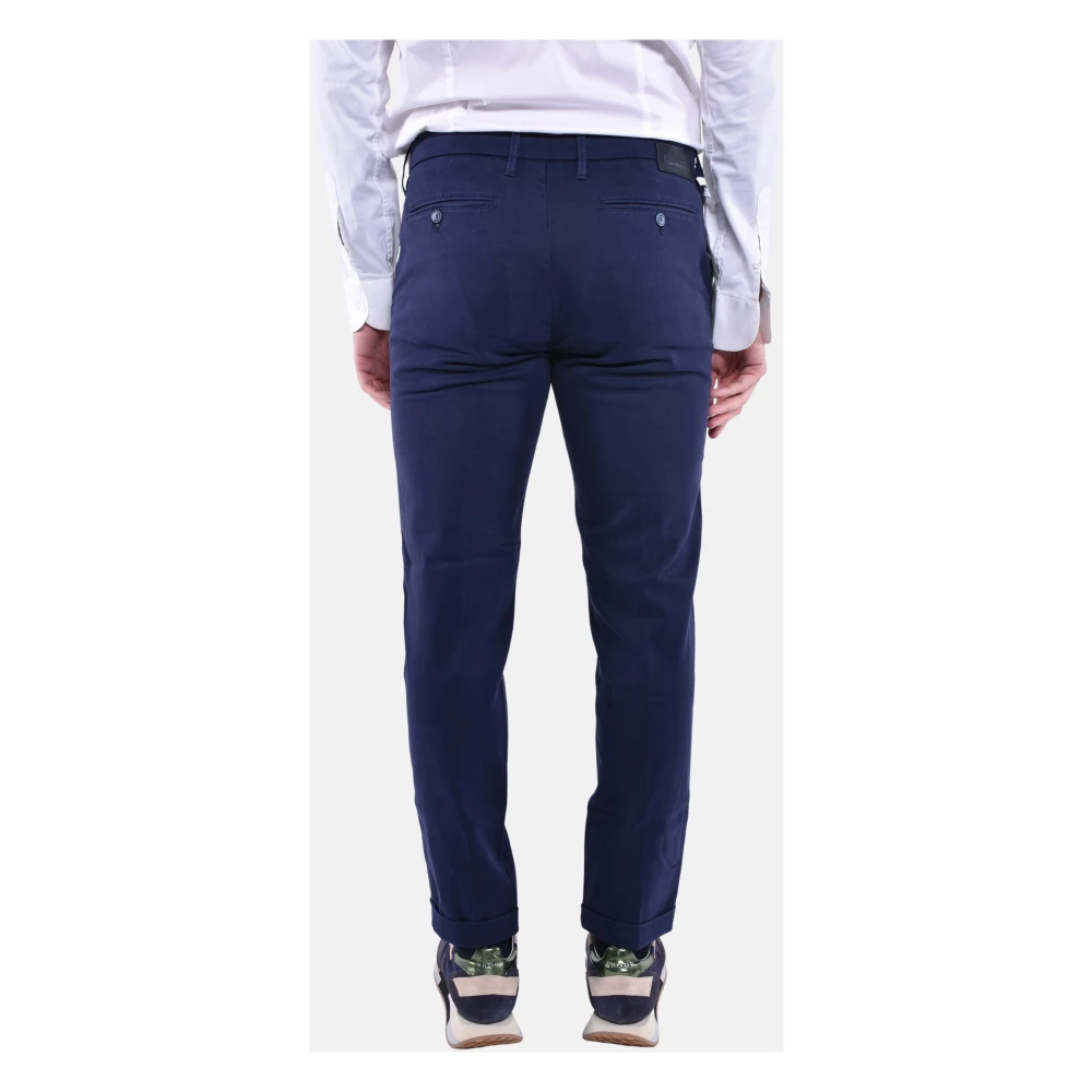 Re-Hash Slim Fit Chino met omslag Blue Heren